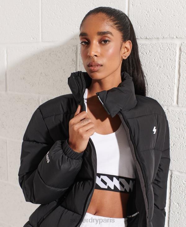 Superdry femmes doudoune de sport longue D64Z5527 vêtements noir