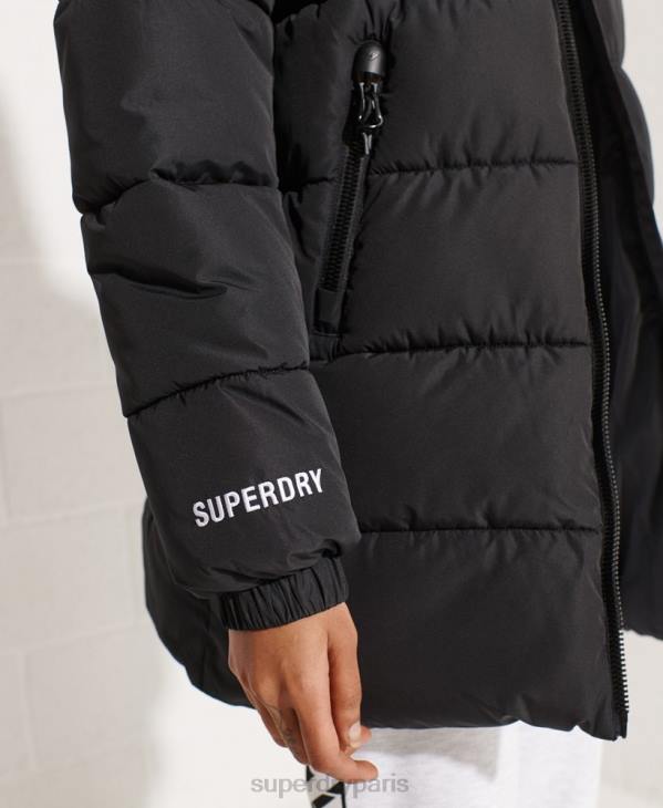 Superdry femmes doudoune de sport longue D64Z5527 vêtements noir
