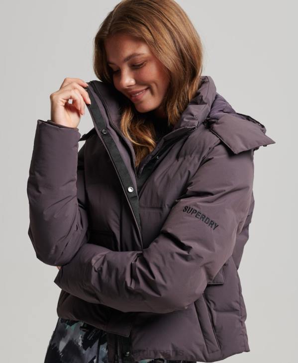 Superdry femmes doudoune droite train D64Z5456 vêtements violet