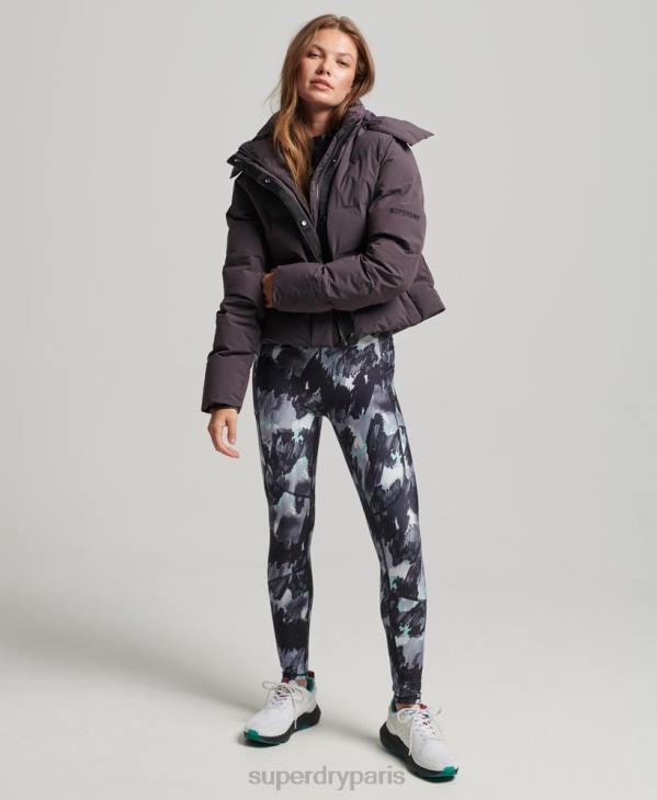 Superdry femmes doudoune droite train D64Z5456 vêtements violet
