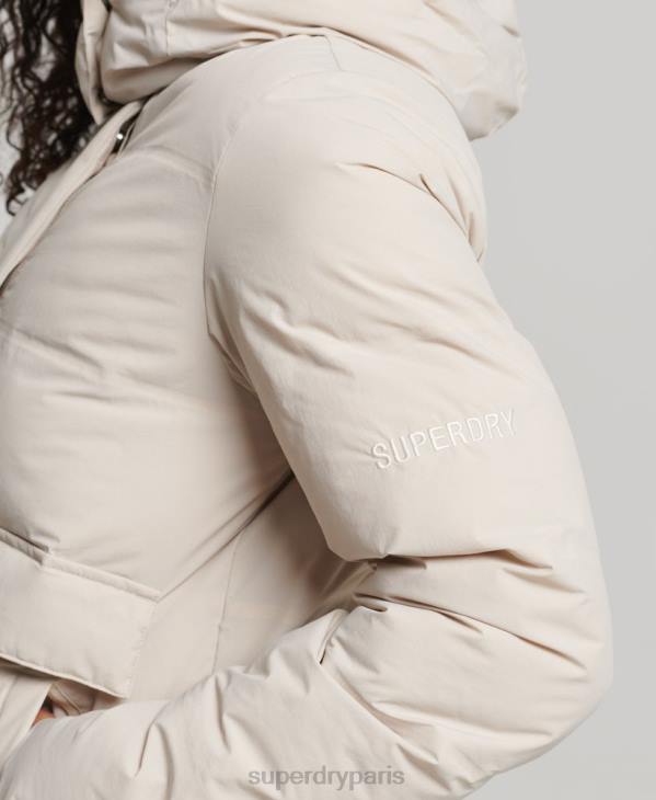 Superdry femmes doudoune droite train D64Z5548 vêtements beige