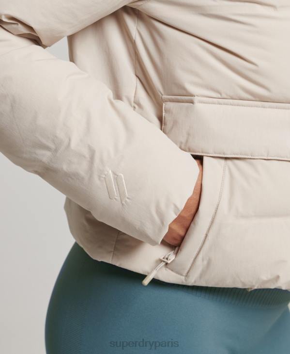 Superdry femmes doudoune droite train D64Z5548 vêtements beige