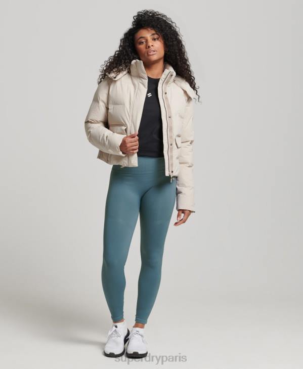 Superdry femmes doudoune droite train D64Z5548 vêtements beige