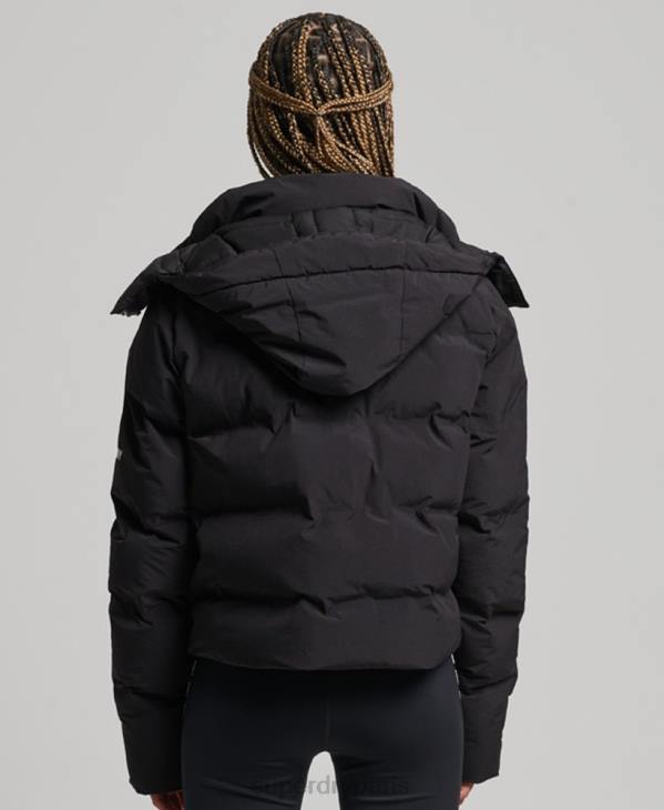 Superdry femmes doudoune droite train D64Z5596 vêtements noir