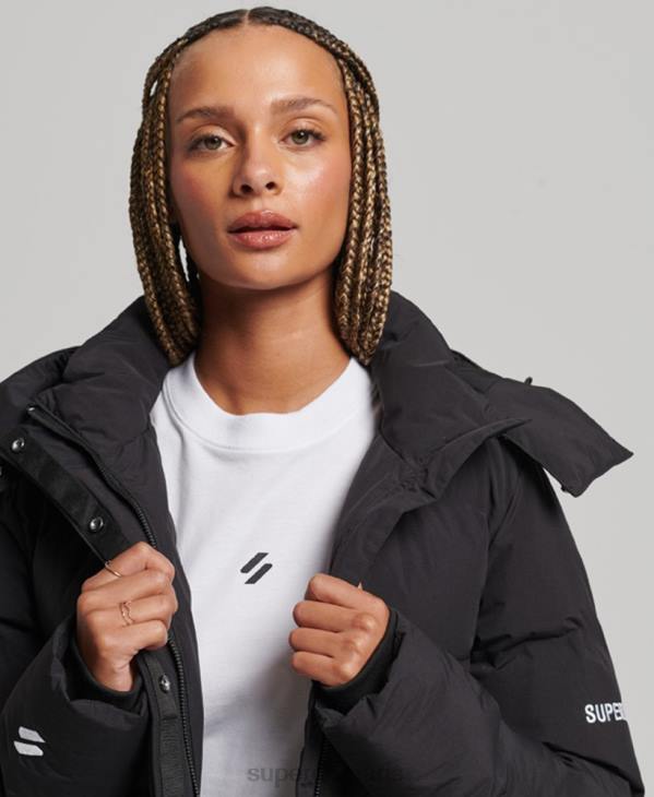 Superdry femmes doudoune droite train D64Z5596 vêtements noir