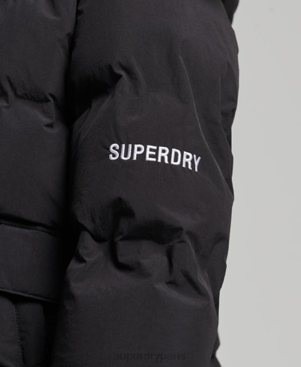 Superdry femmes doudoune droite train D64Z5596 vêtements noir