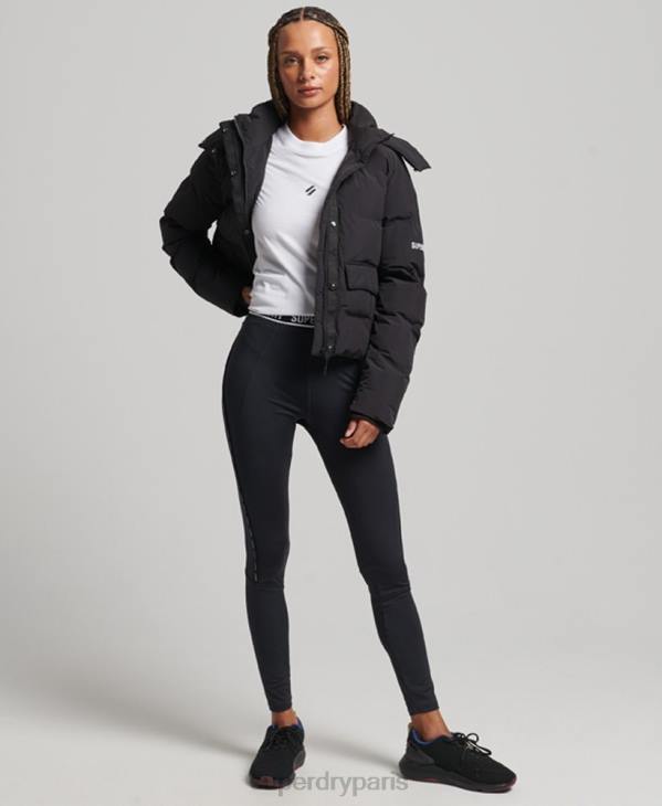 Superdry femmes doudoune droite train D64Z5596 vêtements noir