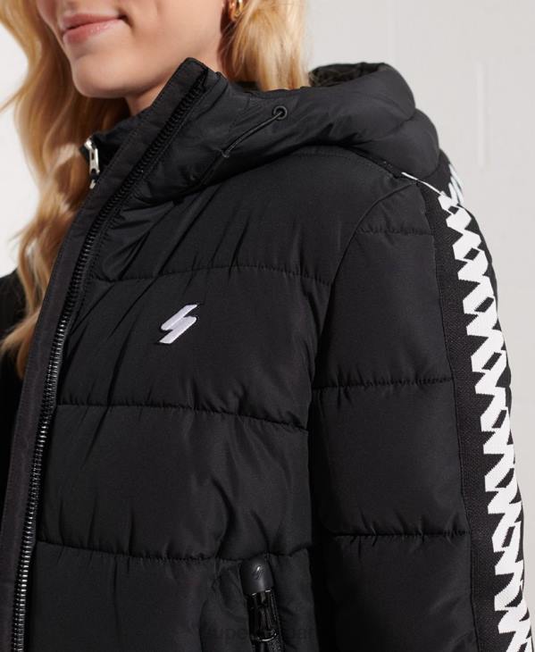 Superdry femmes doudoune esprit bande logo code D64Z5649 vêtements noir
