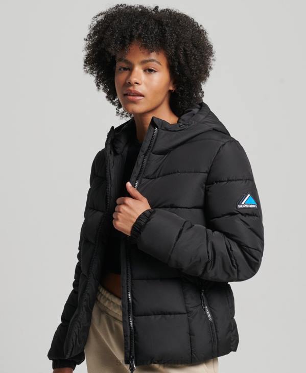 Superdry femmes doudoune esprit sport D64Z5450 vêtements noir