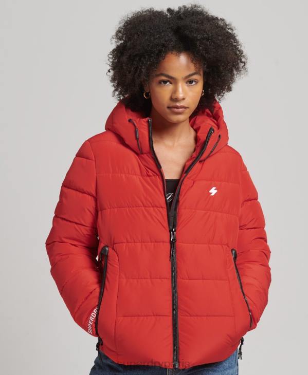 Superdry femmes doudoune esprit sport à capuche D64Z3612 vêtements rouge