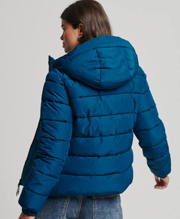 Superdry femmes doudoune esprit sport à capuche D64Z3723 vêtements bleu