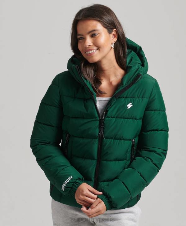 Superdry femmes doudoune esprit sport à capuche D64Z3724 vêtements vert