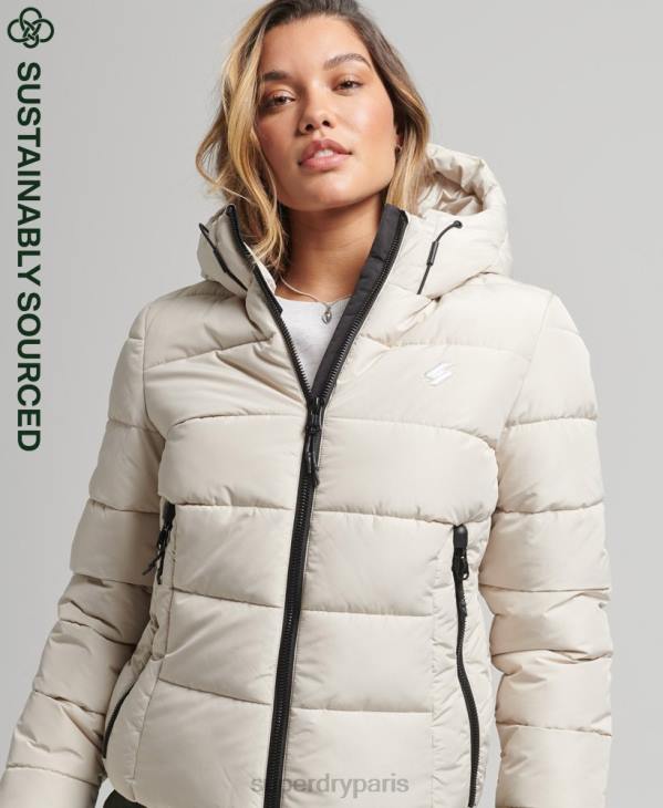 Superdry femmes doudoune esprit sport à capuche D64Z3725 vêtements beige