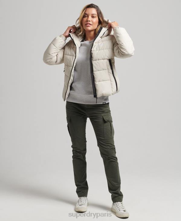 Superdry femmes doudoune esprit sport à capuche D64Z3725 vêtements beige