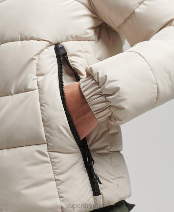 Superdry femmes doudoune esprit sport à capuche D64Z3725 vêtements beige