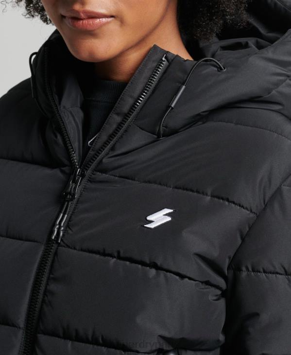 Superdry femmes doudoune esprit sport à capuche D64Z3739 vêtements noir