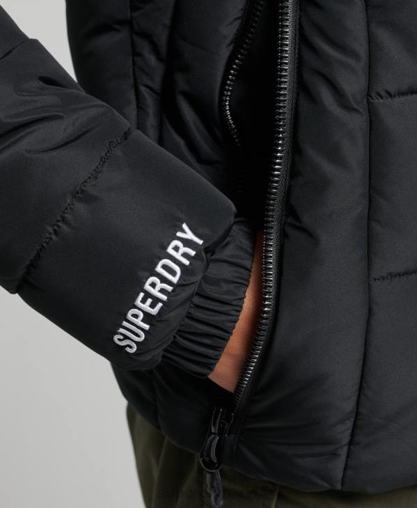 Superdry femmes doudoune esprit sport à capuche D64Z3739 vêtements noir