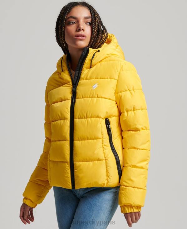 Superdry femmes doudoune esprit sport à capuche D64Z3758 vêtements jaune
