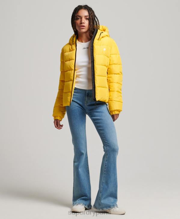 Superdry femmes doudoune esprit sport à capuche D64Z3758 vêtements jaune