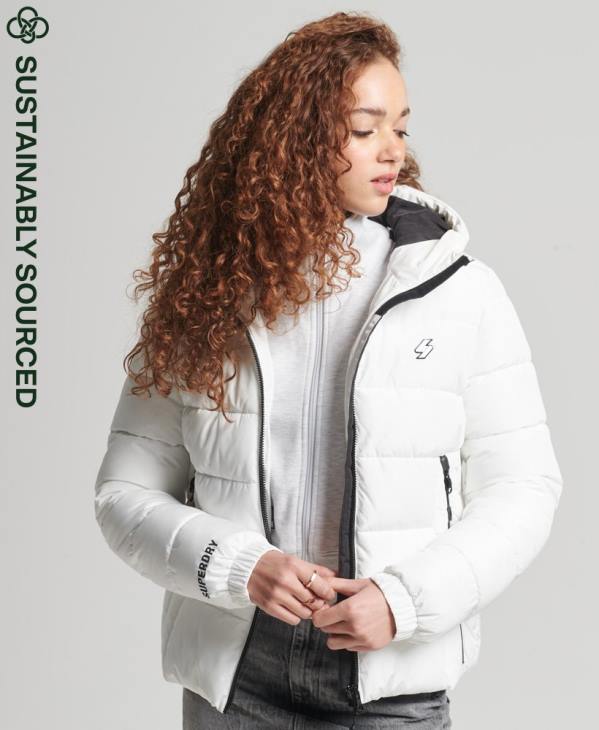 Superdry femmes doudoune esprit sport à capuche D64Z3759 vêtements blanc