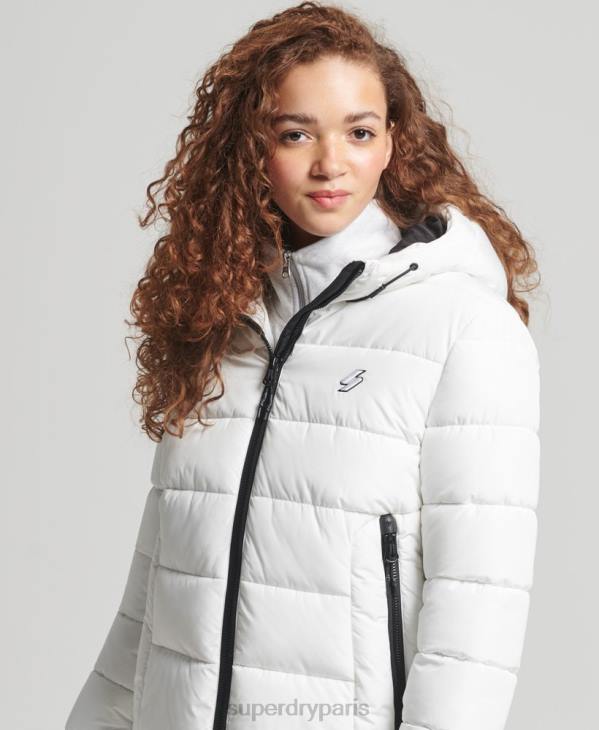 Superdry femmes doudoune esprit sport à capuche D64Z3759 vêtements blanc