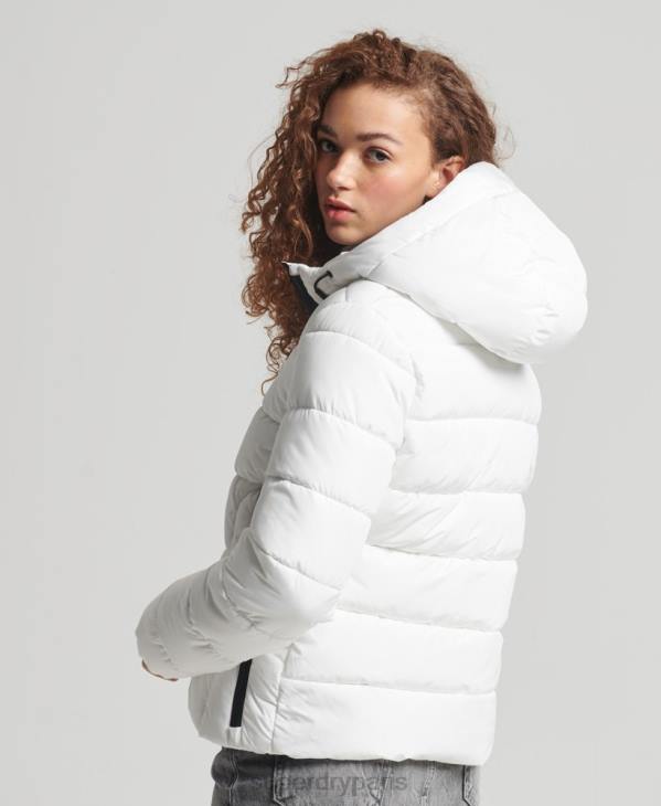 Superdry femmes doudoune esprit sport à capuche D64Z3759 vêtements blanc