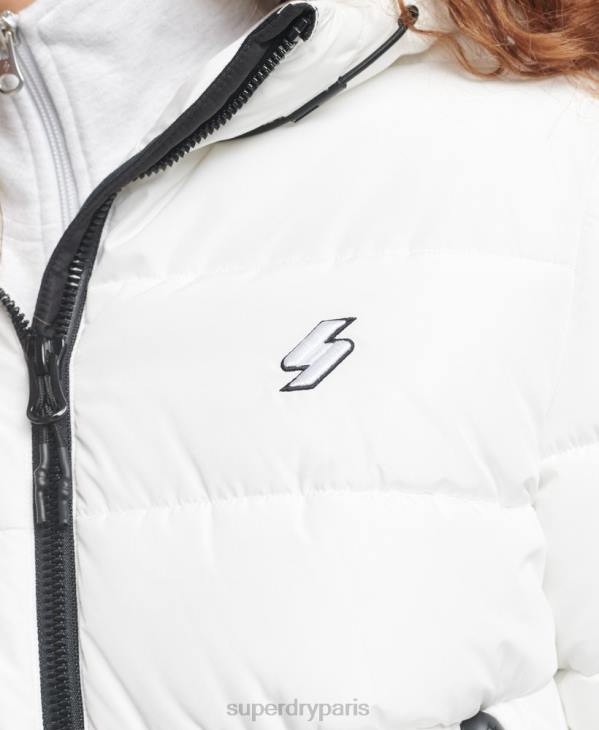 Superdry femmes doudoune esprit sport à capuche D64Z3759 vêtements blanc