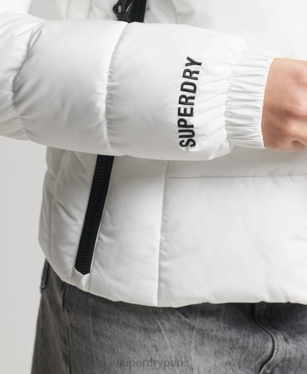 Superdry femmes doudoune esprit sport à capuche D64Z3759 vêtements blanc