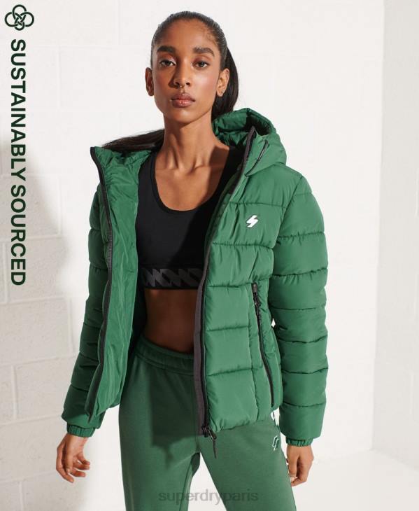 Superdry femmes doudoune esprit sport à capuche D64Z3801 vêtements vert