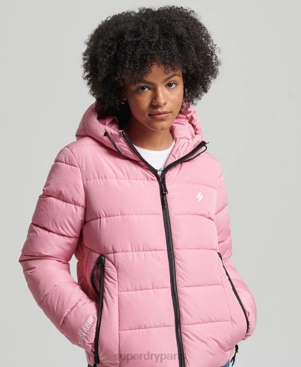 Superdry femmes doudoune esprit sport à capuche D64Z3802 vêtements rose