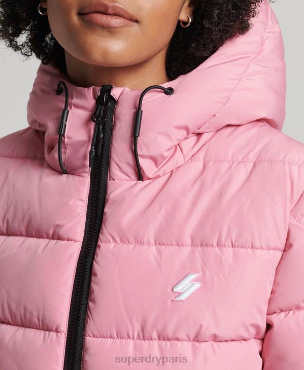 Superdry femmes doudoune esprit sport à capuche D64Z3802 vêtements rose