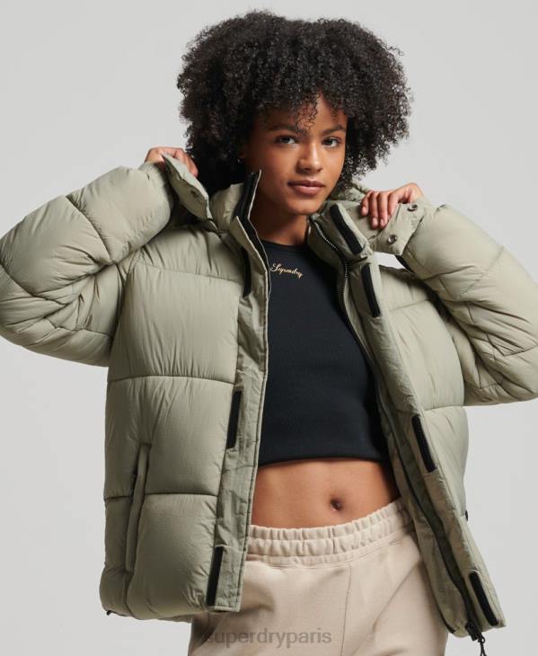 Superdry femmes doudoune indéchirable à capuche D64Z3574 vêtements vert