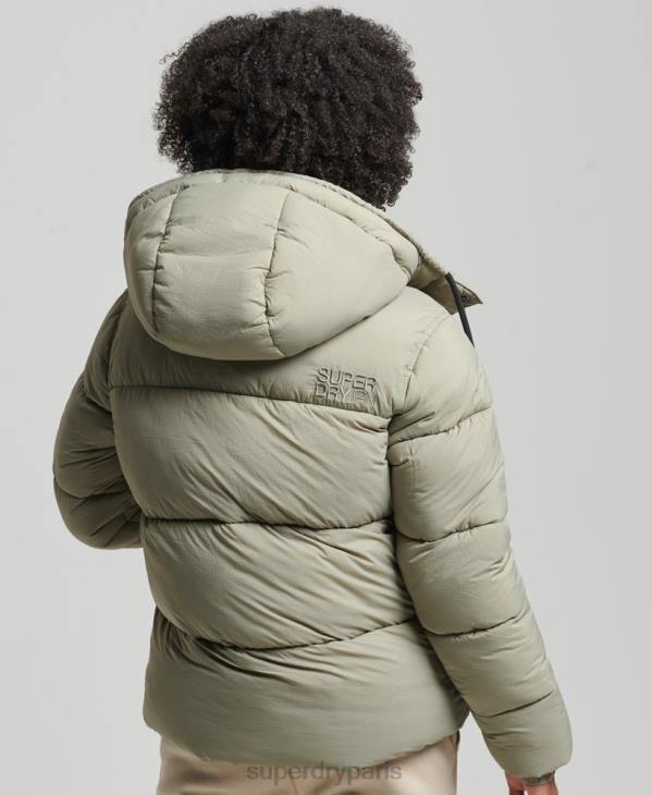 Superdry femmes doudoune indéchirable à capuche D64Z3574 vêtements vert