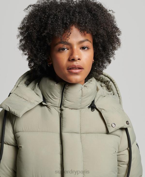 Superdry femmes doudoune indéchirable à capuche D64Z3574 vêtements vert