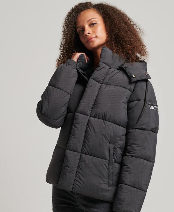 Superdry femmes doudoune indéchirable à capuche D64Z3575 vêtements noir