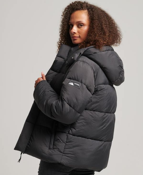 Superdry femmes doudoune indéchirable à capuche D64Z3575 vêtements noir