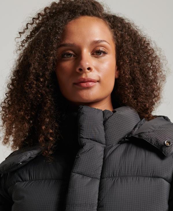 Superdry femmes doudoune indéchirable à capuche D64Z3575 vêtements noir