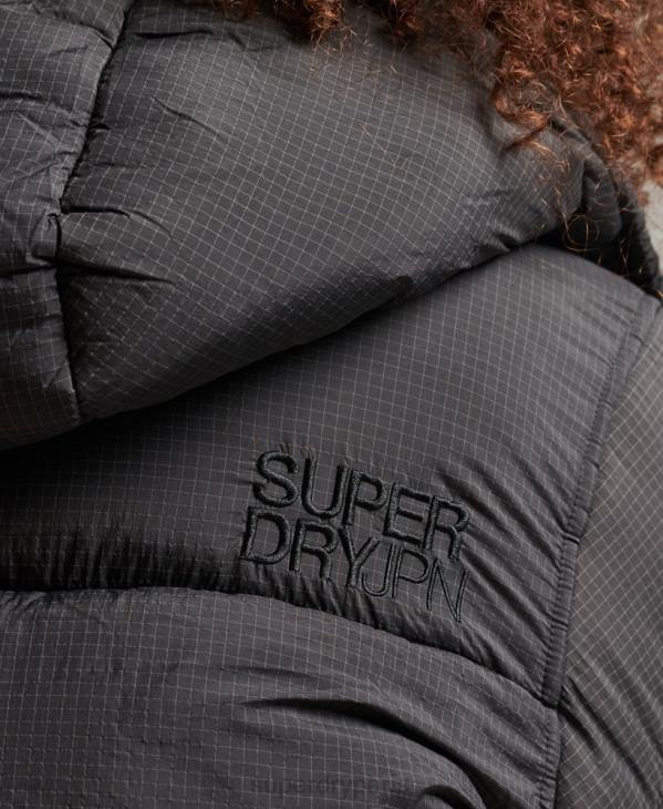 Superdry femmes doudoune indéchirable à capuche D64Z3575 vêtements noir
