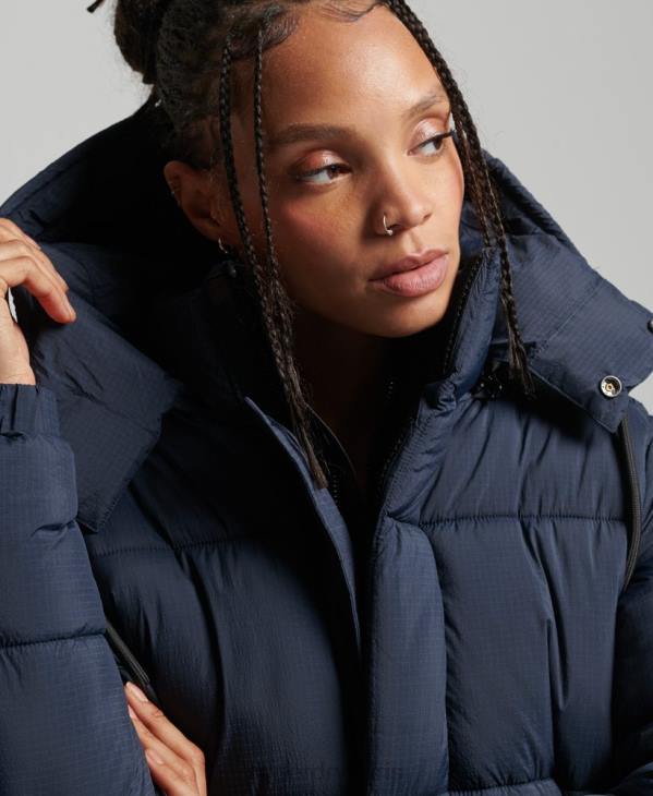 Superdry femmes doudoune indéchirable à capuche D64Z3689 vêtements marine