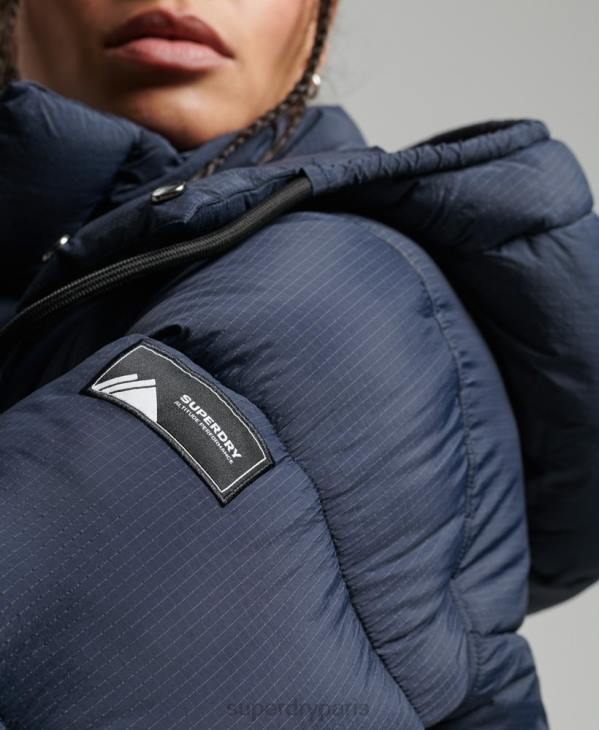 Superdry femmes doudoune indéchirable à capuche D64Z3689 vêtements marine