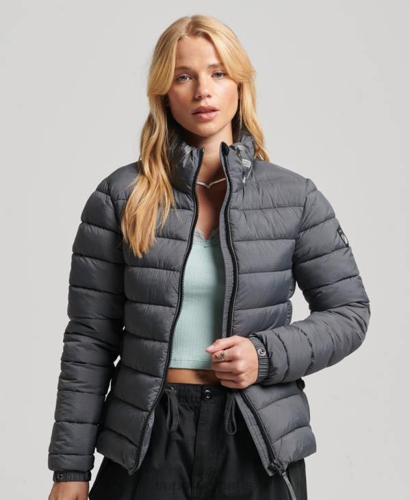 Superdry femmes doudoune à logo classique D64Z5422 vêtements gris