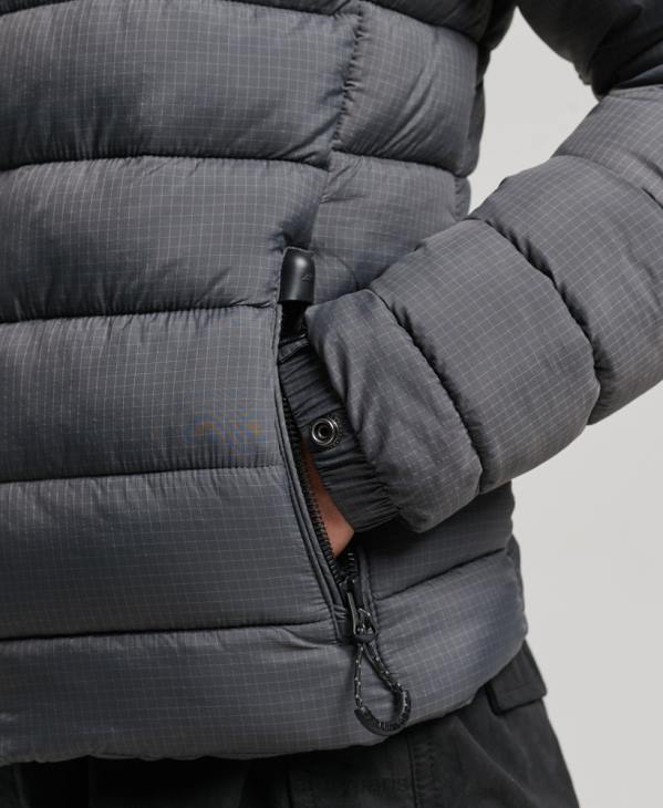 Superdry femmes doudoune à logo classique D64Z5422 vêtements gris