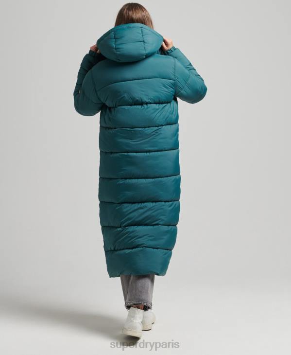 Superdry femmes doudoune longue en ripstop D64Z3603 vêtements vert