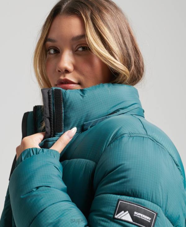 Superdry femmes doudoune longue en ripstop D64Z3603 vêtements vert