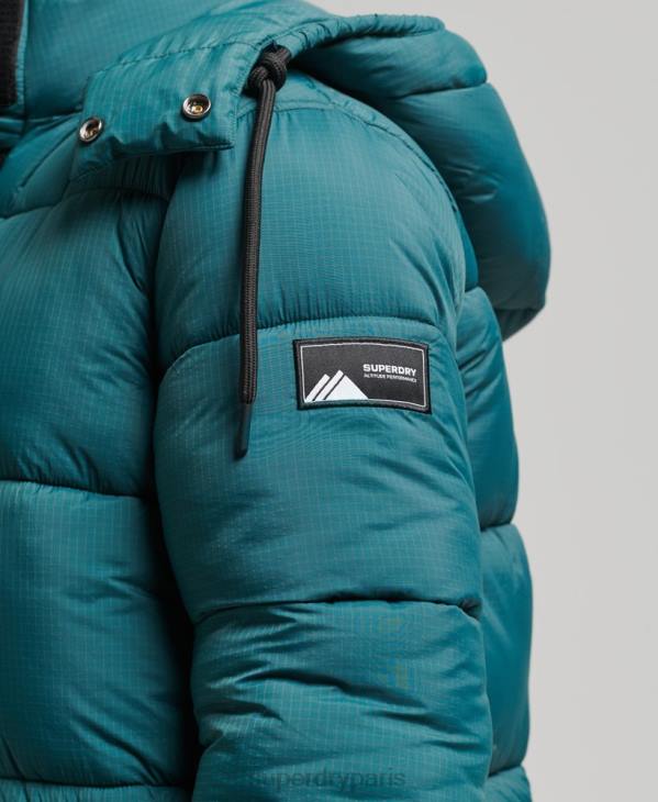 Superdry femmes doudoune longue en ripstop D64Z3603 vêtements vert
