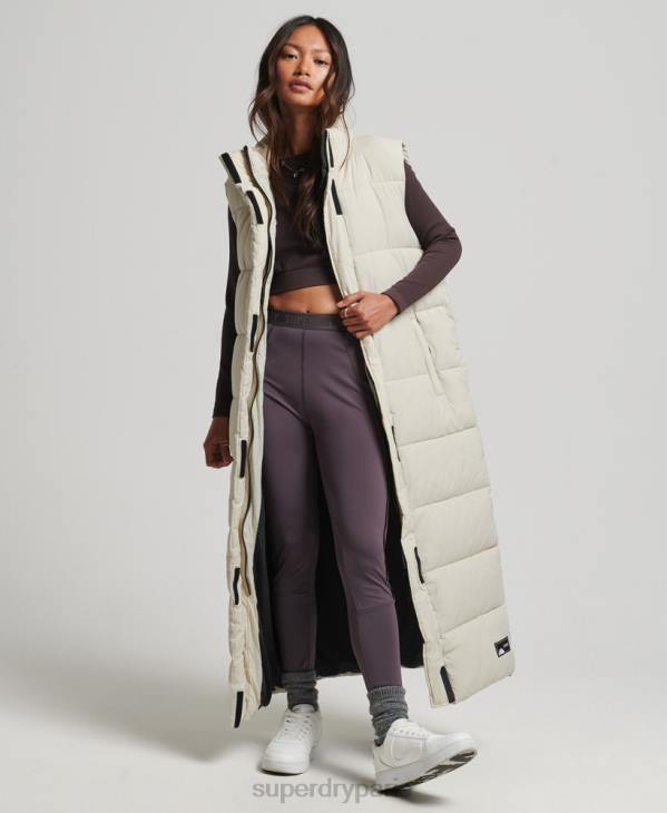 Superdry femmes doudoune longue en ripstop D64Z3651 vêtements beige