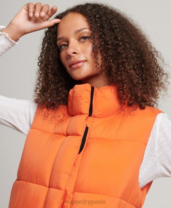 Superdry femmes doudoune longue en ripstop D64Z3695 vêtements orange