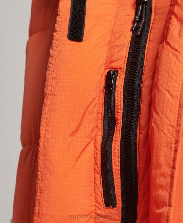 Superdry femmes doudoune longue en ripstop D64Z3695 vêtements orange