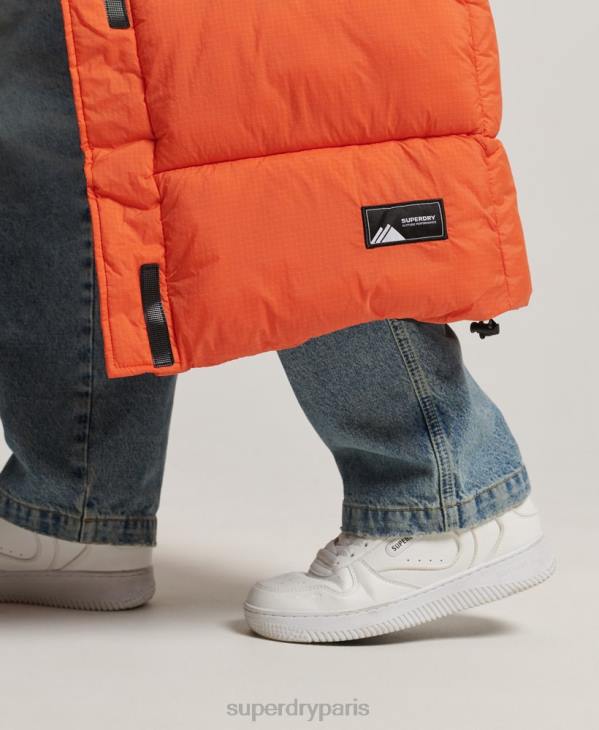 Superdry femmes doudoune longue en ripstop D64Z3695 vêtements orange