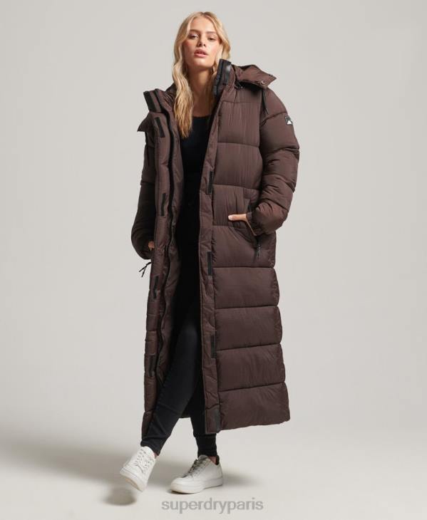 Superdry femmes doudoune longue en ripstop D64Z3713 vêtements brun